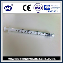 Медицинские одноразовые шприцы с иглой (1 мл), Luer Lock, с сертификатом Ce &amp; ISO